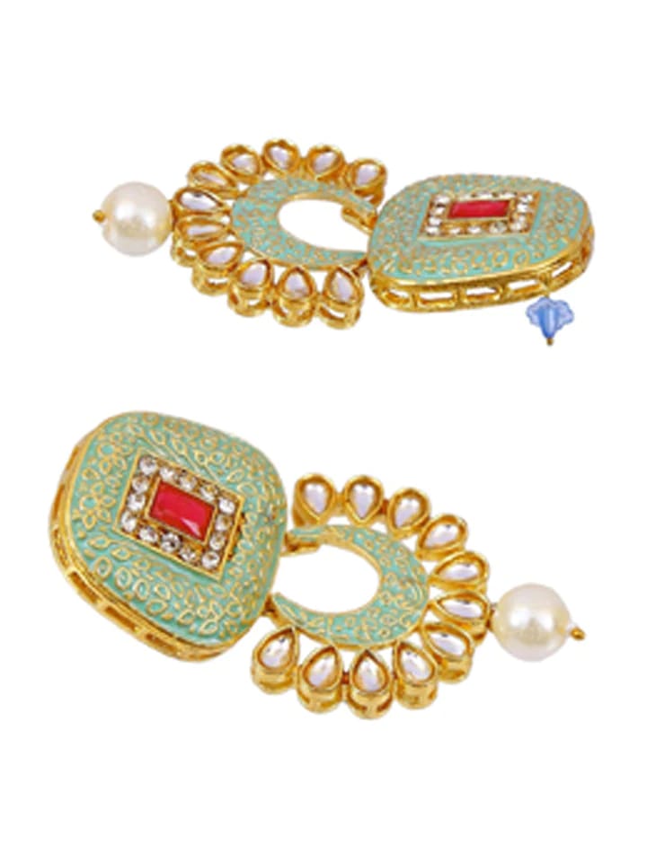Gold Plated Elegant kundan Necklace set - Image 6