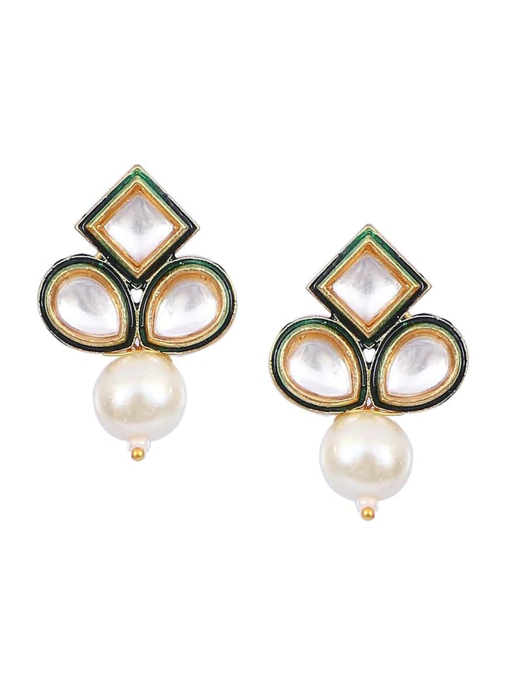Gold Plated Elegant kundan Necklace set - Image 4