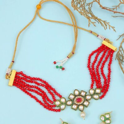 Gold Plated Elegant kundan Necklace set