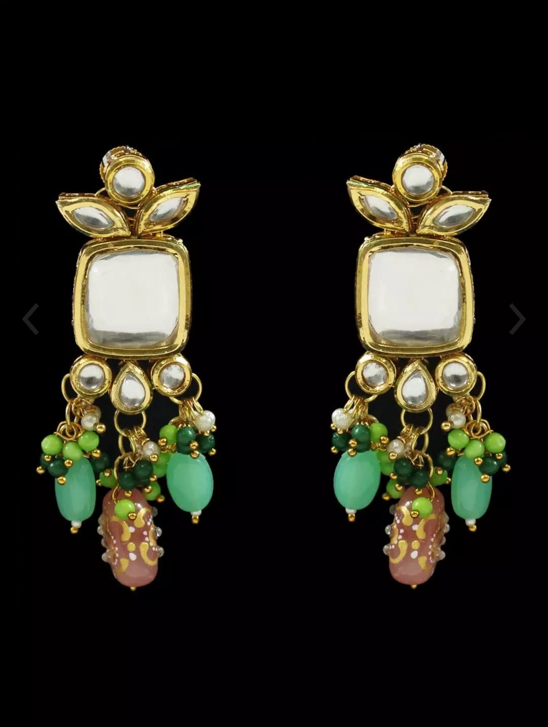 Gold Plated Elegant kundan Necklace set - Image 3