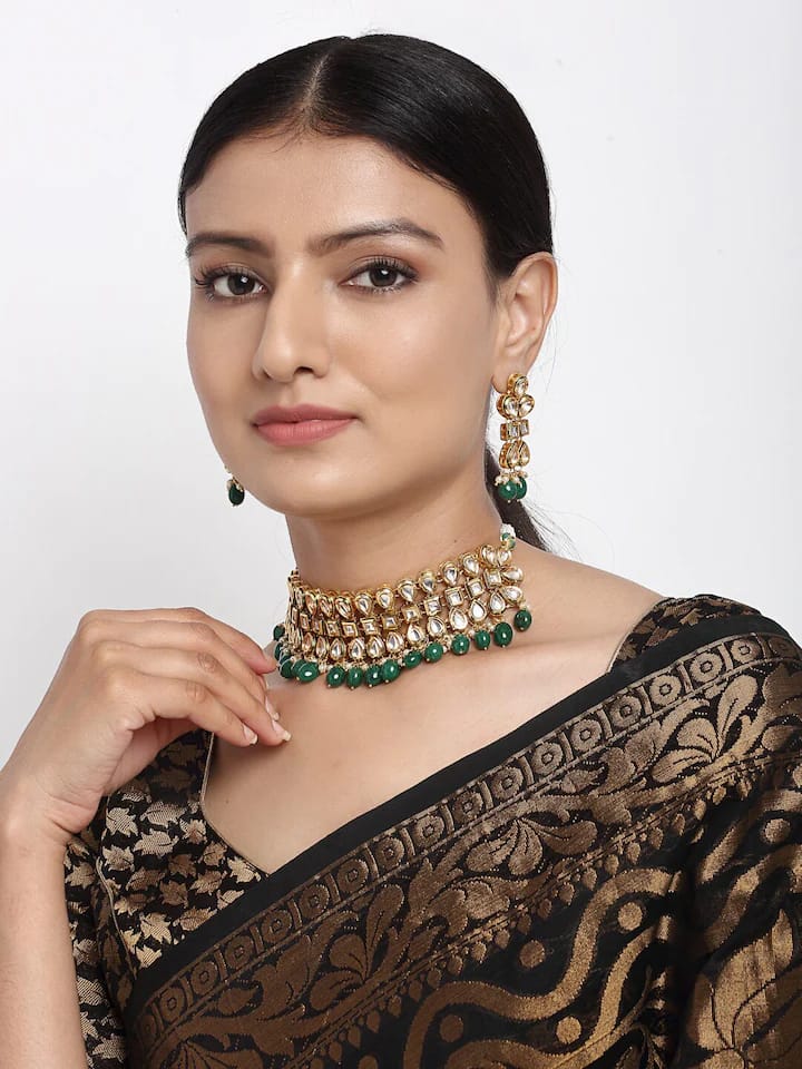 Meenakari Jadau Kundan Kundan Bridal Choker set - Image 2
