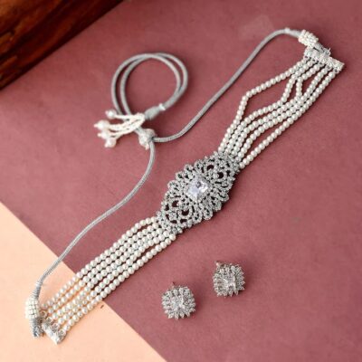 Fine White Stone Ad Necklace