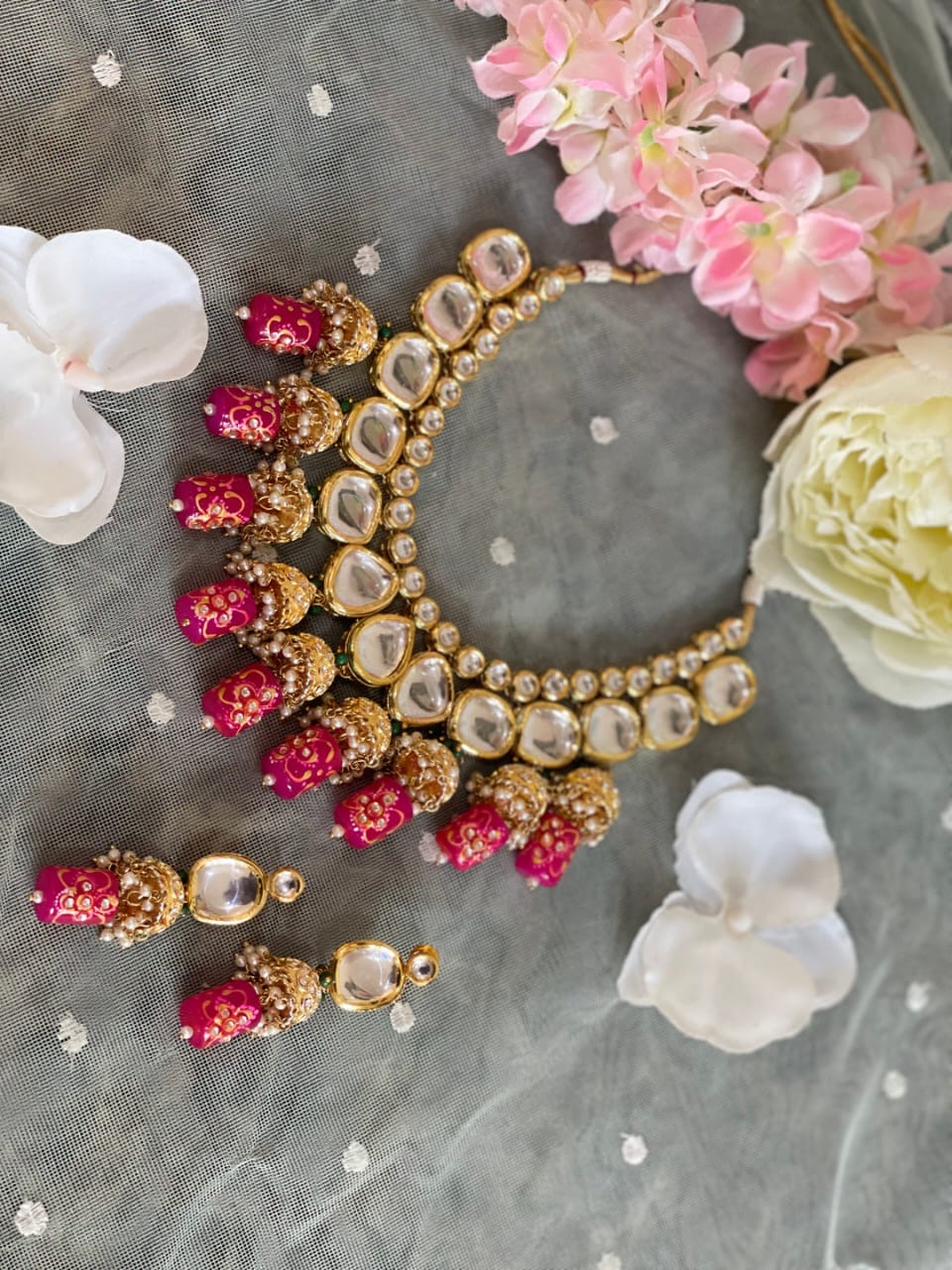 Meenakari Jadau Kundan Kundan Bridal Choker set - Image 4