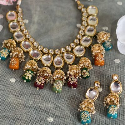 Meenakari Jadau Kundan Kundan Bridal Choker set