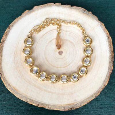 Golden kundan Adjustable Bracelet