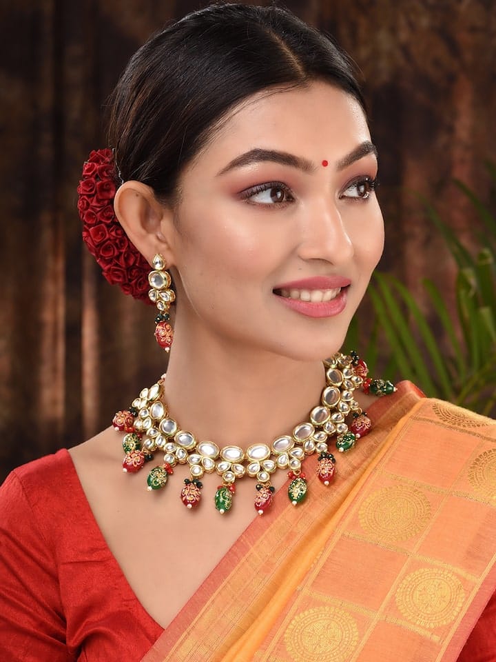Meenakari Jadau Kundan Kundan Bridal Choker set