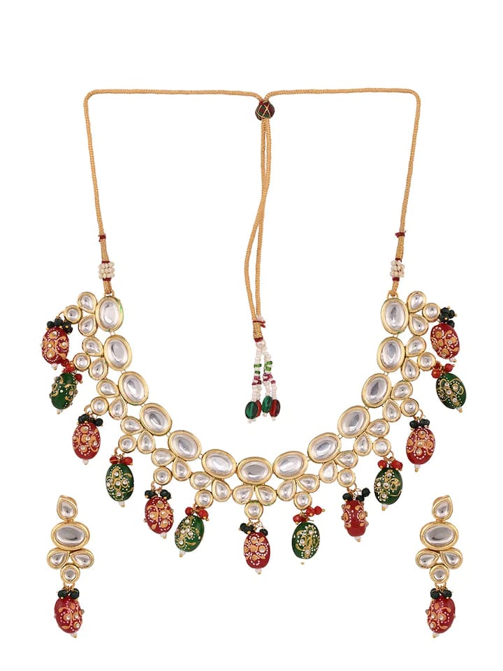 Meenakari Jadau Kundan Kundan Bridal Choker set - Image 3