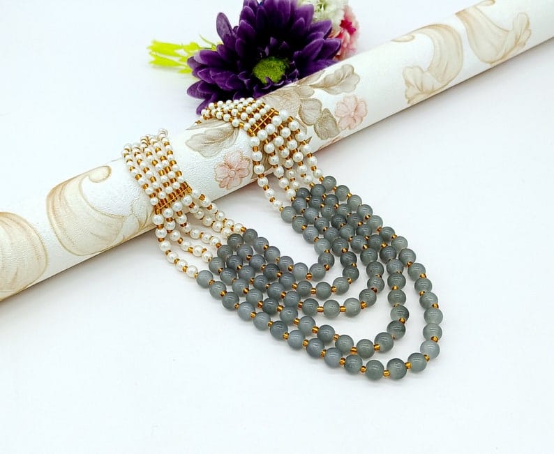 5 Layer Pearl Necklace - Image 7