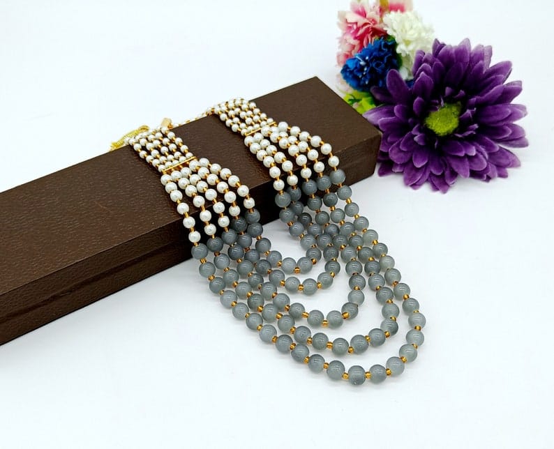 5 Layer Pearl Necklace - Image 6