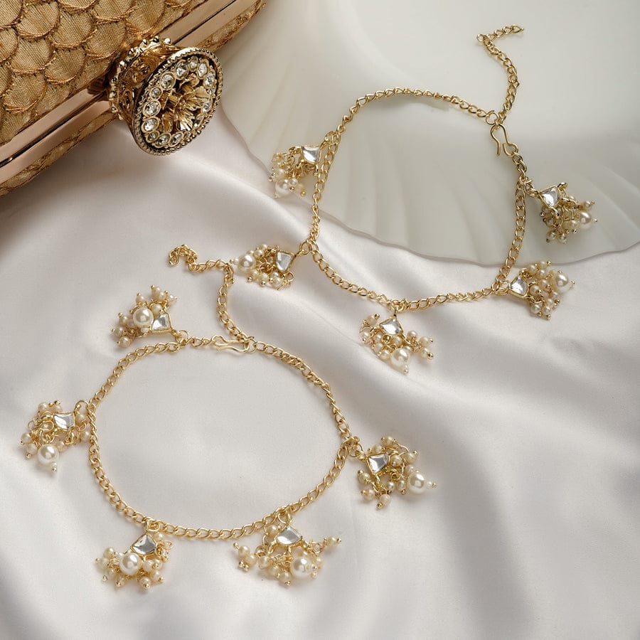 Delicate Gold & Peral Anklet - Image 2
