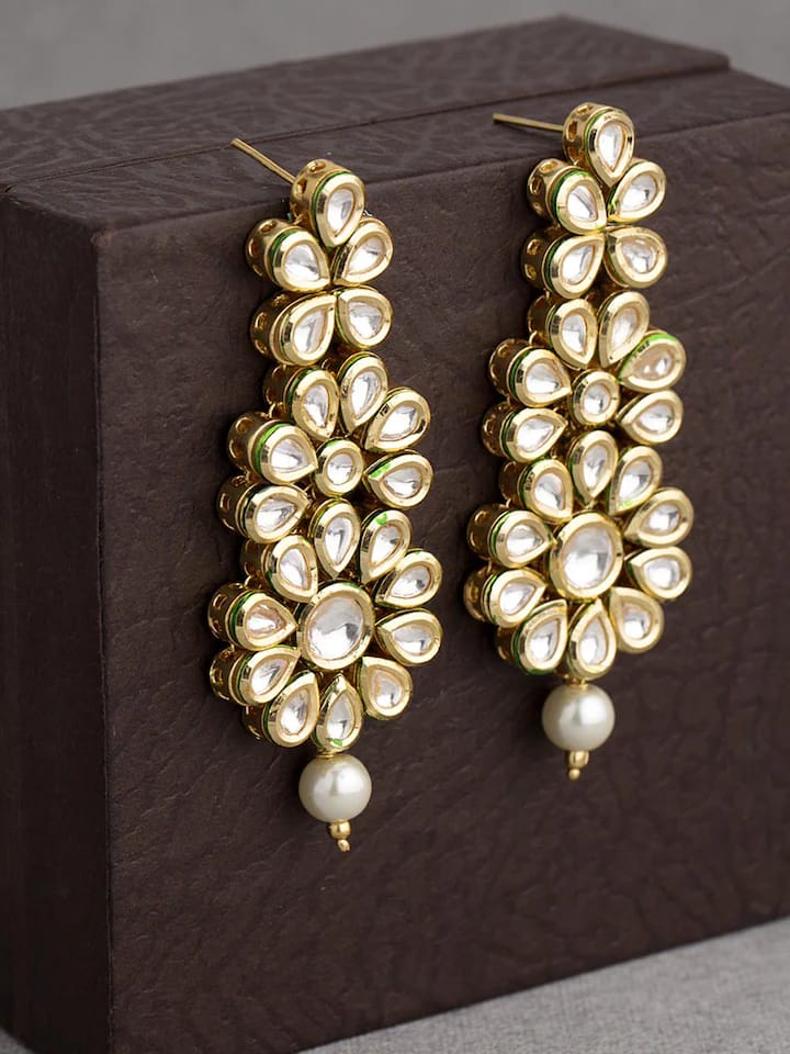 Gold Plated Handcrafted Kundan Earring