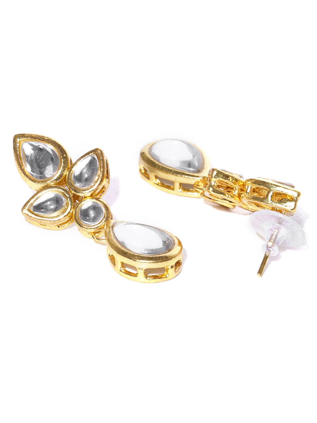 Gold Plated Handcrafted Kundan Earring - Image 3