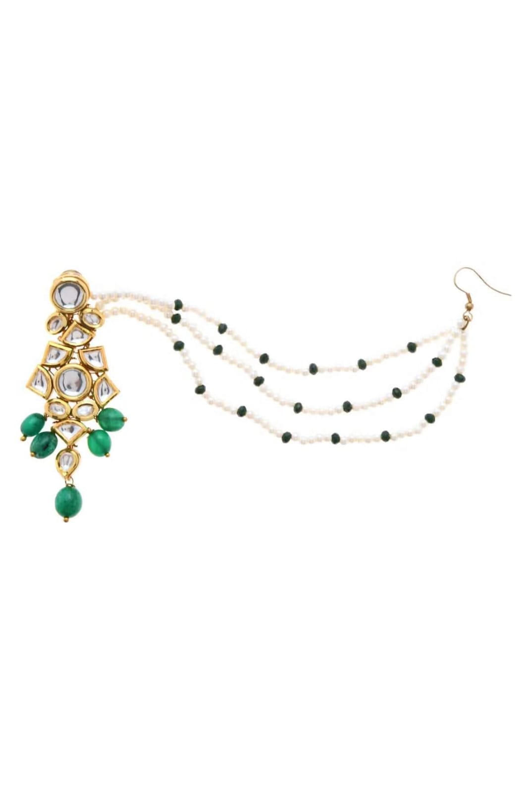 Gold Plated Beads Meenakari Earrings - Image 6