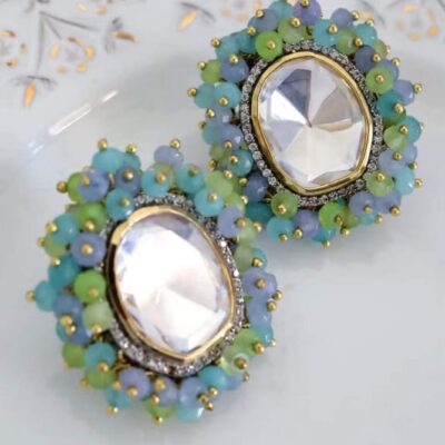 Silver Push Back Alloy Earrings