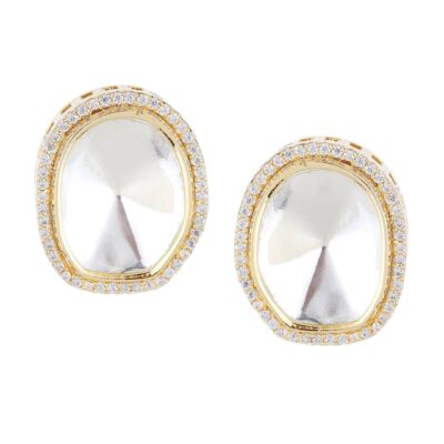 Gold Finish Kundan Polki Earring