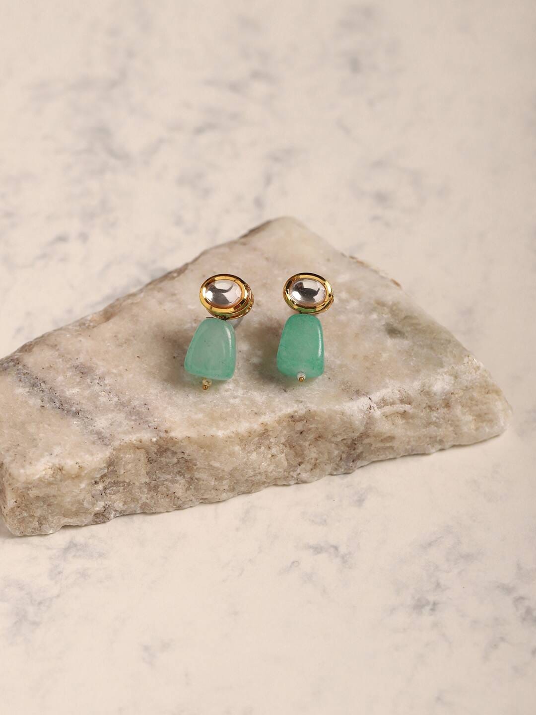Gold Plated Kundan Work Earrings