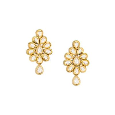 Gold Plated Kundan Work Earrings