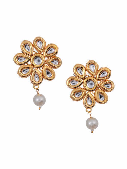 Gold Plated Handcrafted Kundan Earring