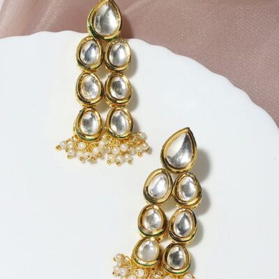 Gold Plated Handcrafted Kundan Earring