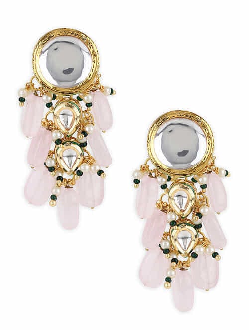 Gold Plated Kundan Earrings - Image 4