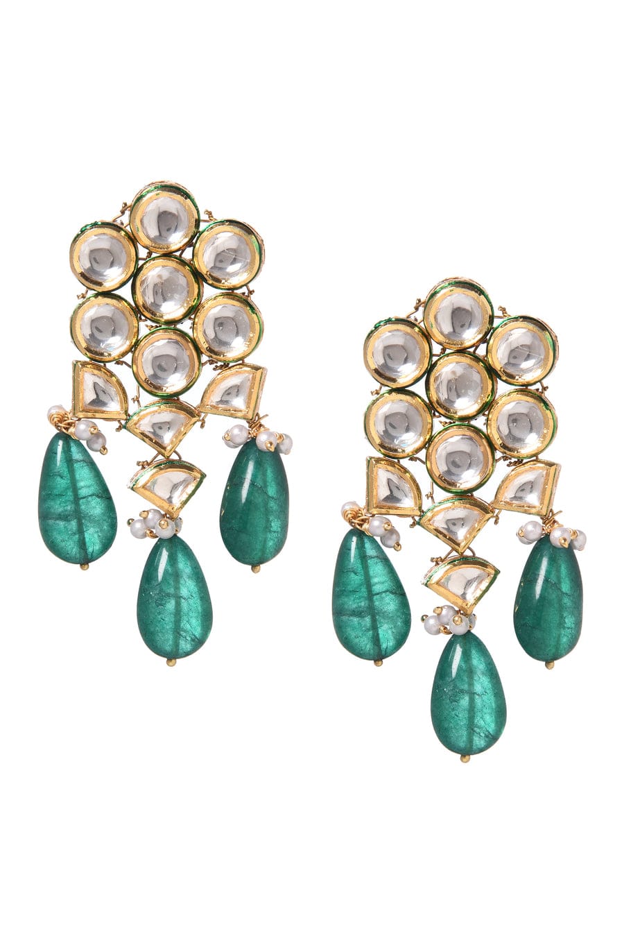 Gold Plated Kundan Earrings - Image 4