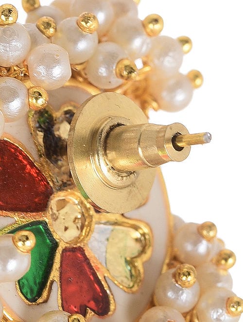 Gold Plated Kundan Earrings - Image 3