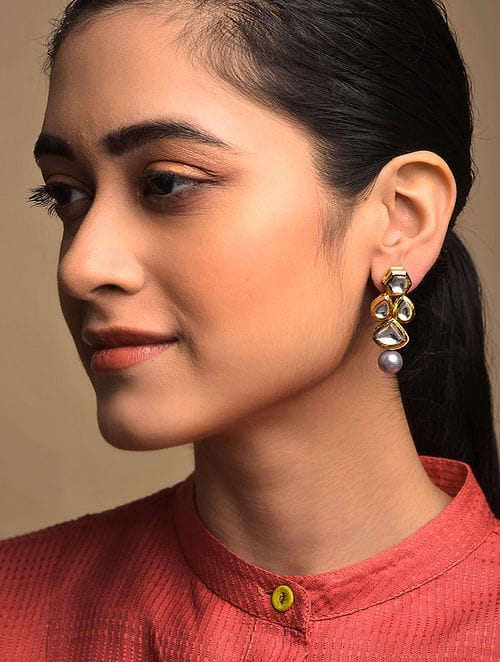 Gold Plated Kundan Earrings