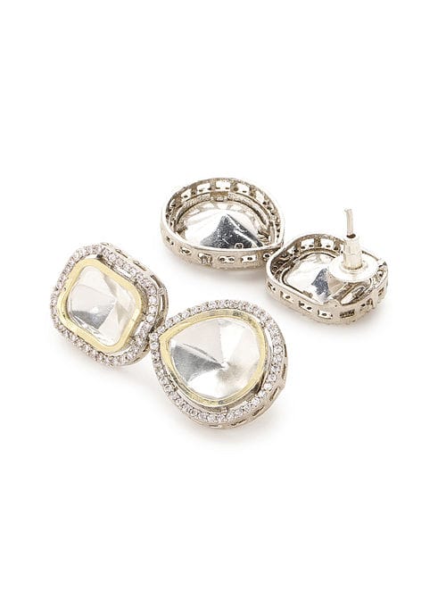 Silver Plated Polki Earrings - Image 3
