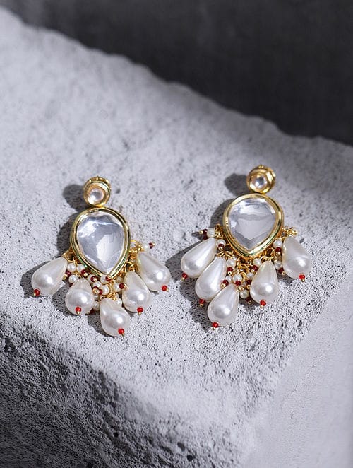 Sabyasachi Inspired Gold Plated Kundan Polki Earrings