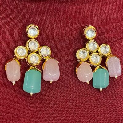 Sabyasachi Inspired Gold Plated Kundan Polki Earrings