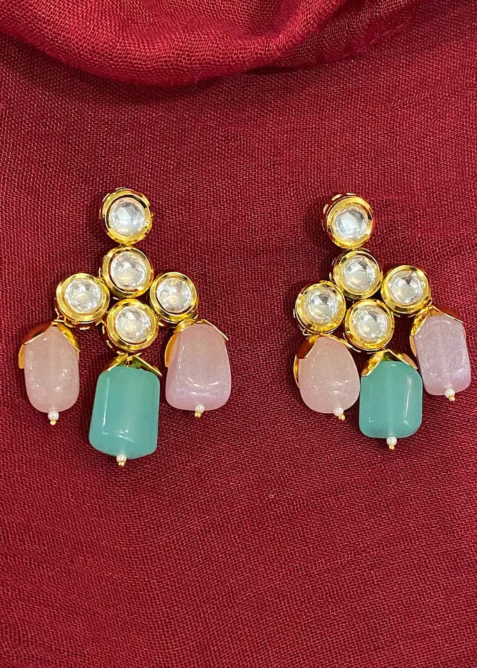 Sabyasachi Inspired Gold Plated Kundan Polki Earrings