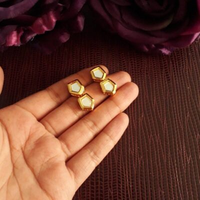 Gold Plated Kundan Work Earrings