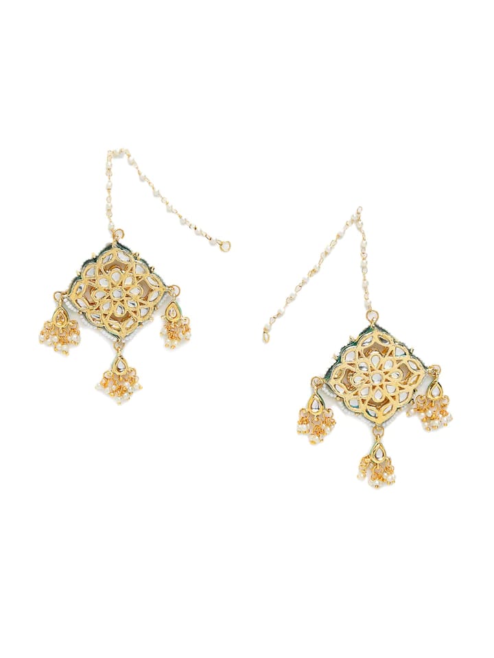 Gold Plated Kundan Earring - Image 3