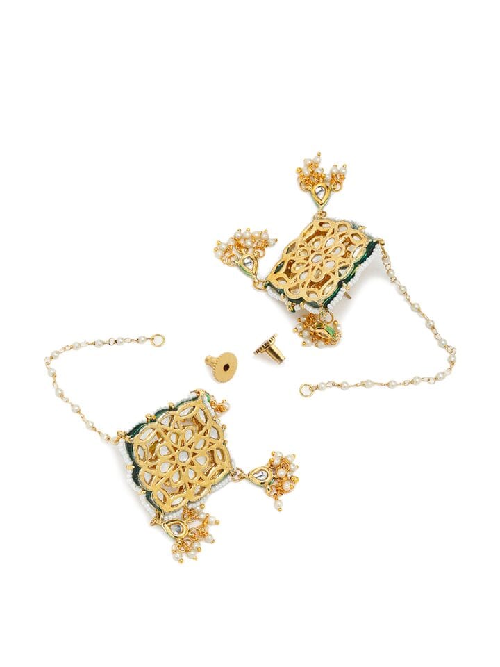 Gold Plated Kundan Earring - Image 4