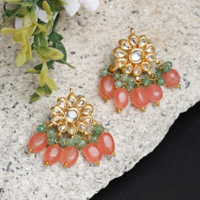 Gold Plated Kundan Earring