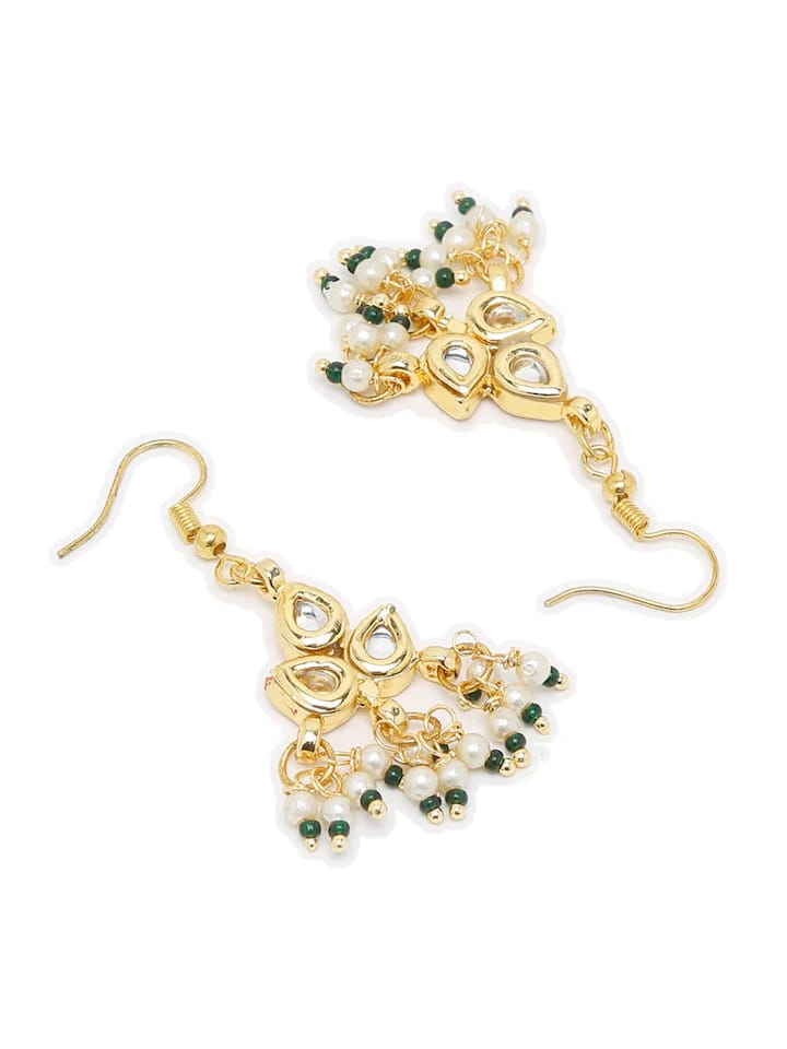 Beautiful Gold Plated Kundan Earrings - Image 2