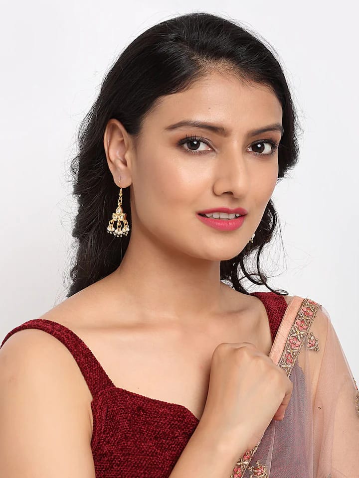 Beautiful Gold Plated Kundan Earrings