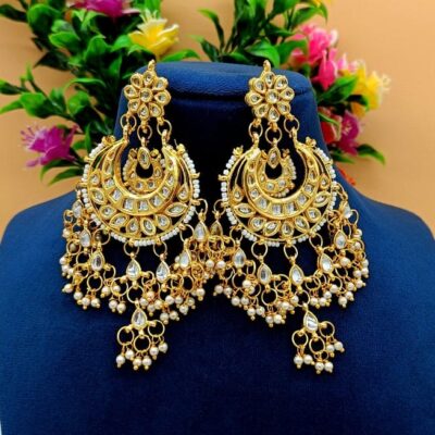 Gold Plated Kundan Earring