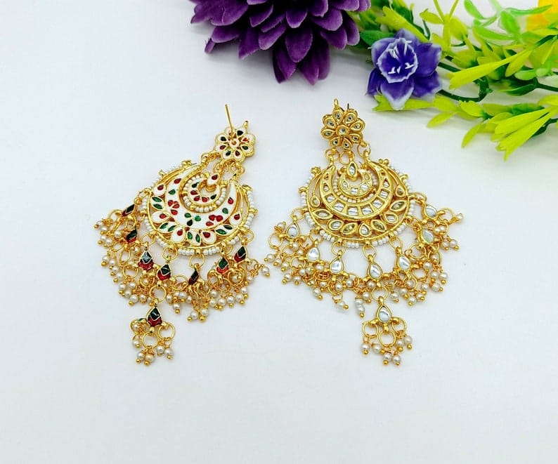 Gold Plated Kundan Earring - Image 2