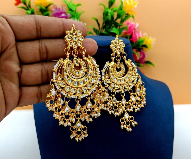 Gold Plated Kundan Earring - Image 5
