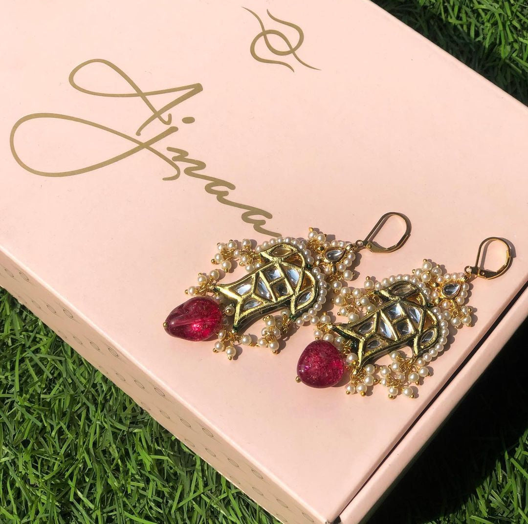 Beautiful Gold Plated Kundan Earrings