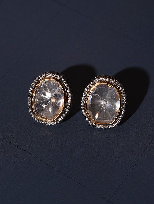 Beautiful Silver Plated Polki Earrings
