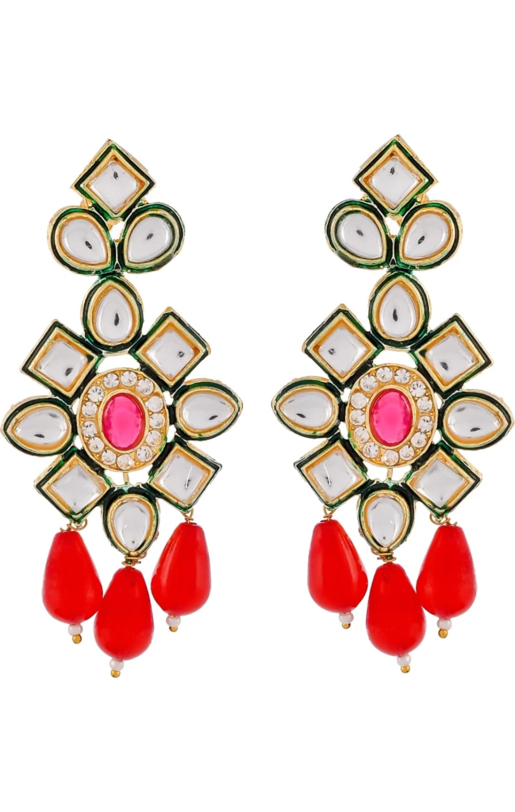 Gold Plated Statement Earrings - Image 3