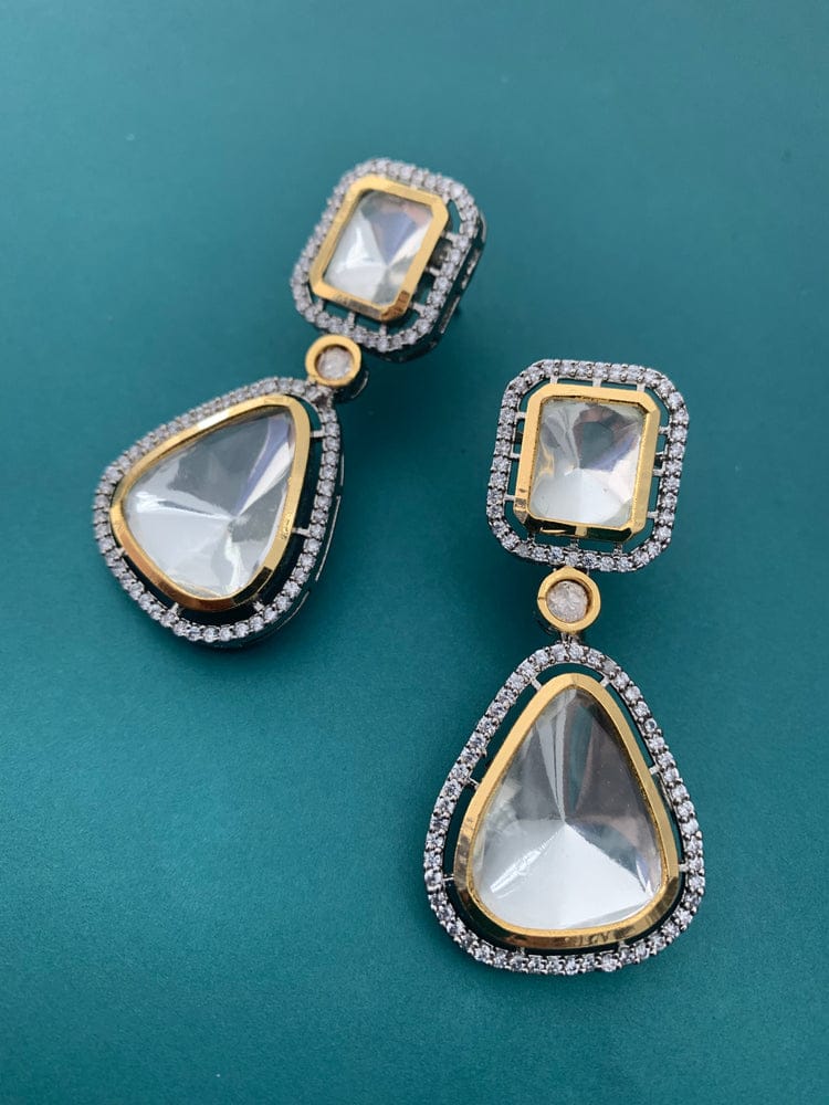 Victorian Uncut Polki Faux Diamond Earring