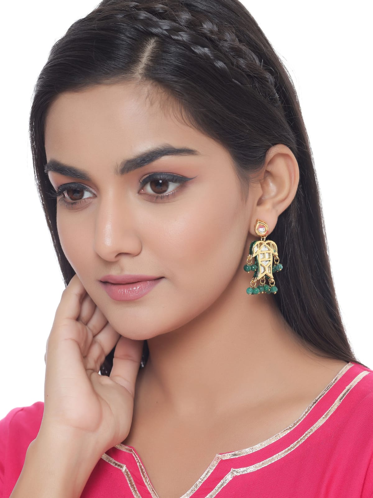 Gold Plated Statement Earrings - Image 2