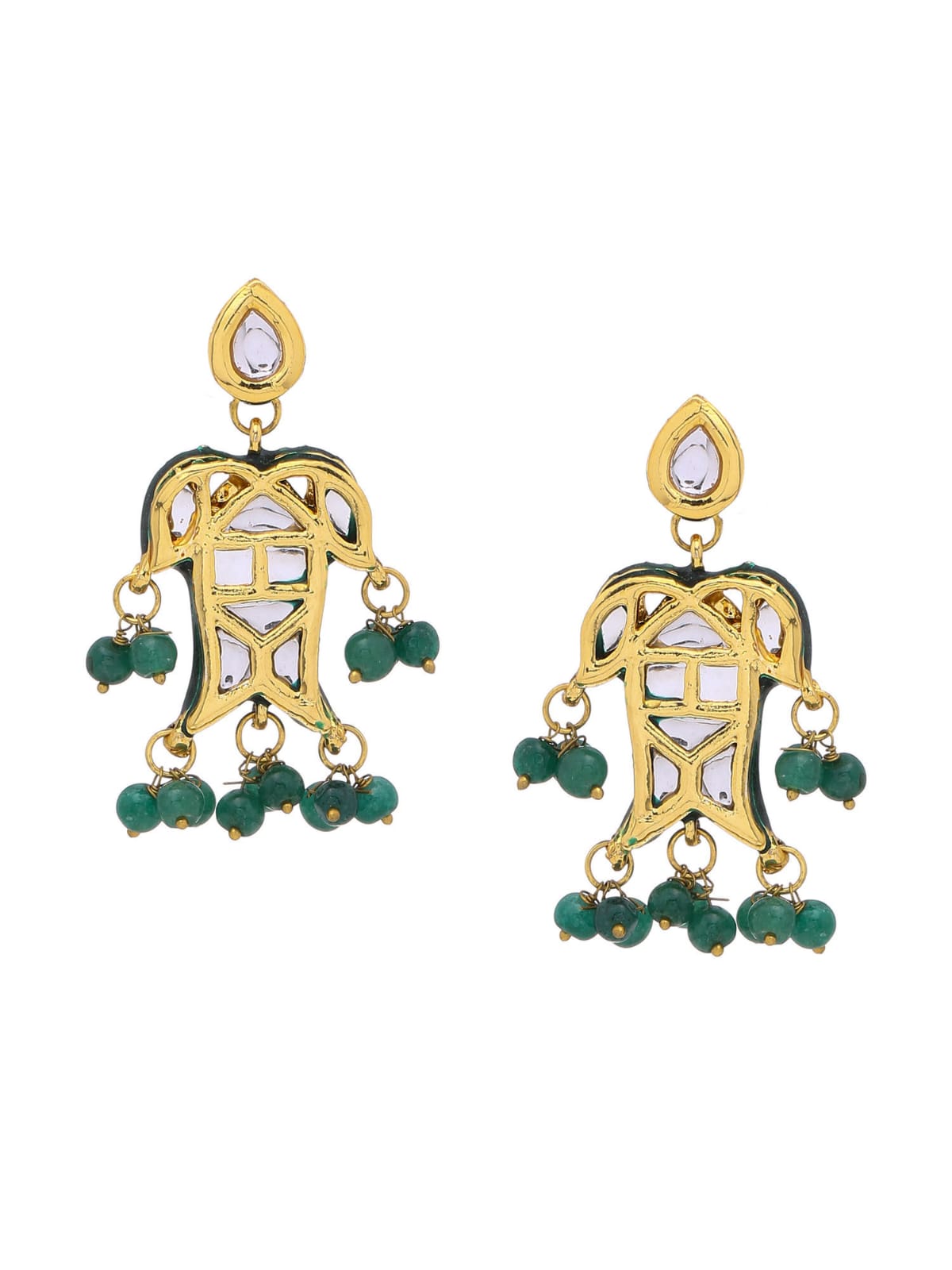 Gold Plated Statement Earrings - Image 4