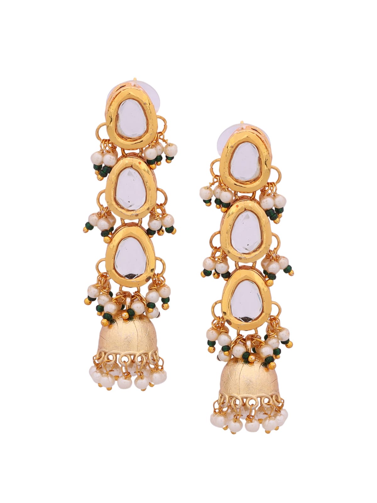 Gold Plated Statement Earrings - Image 4