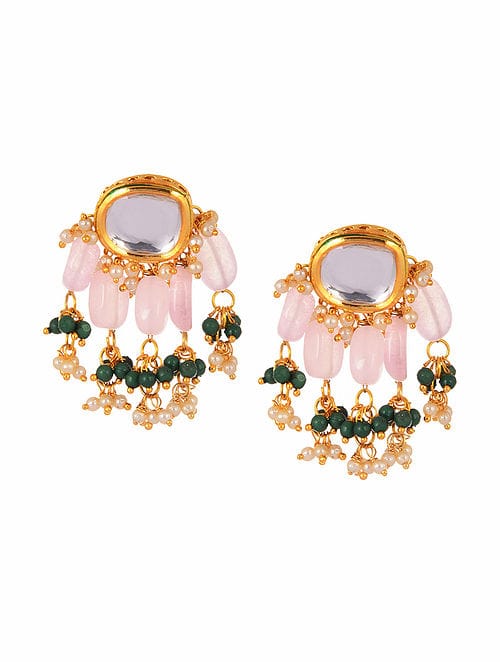 Gold Plated Statement Earrings - Image 2