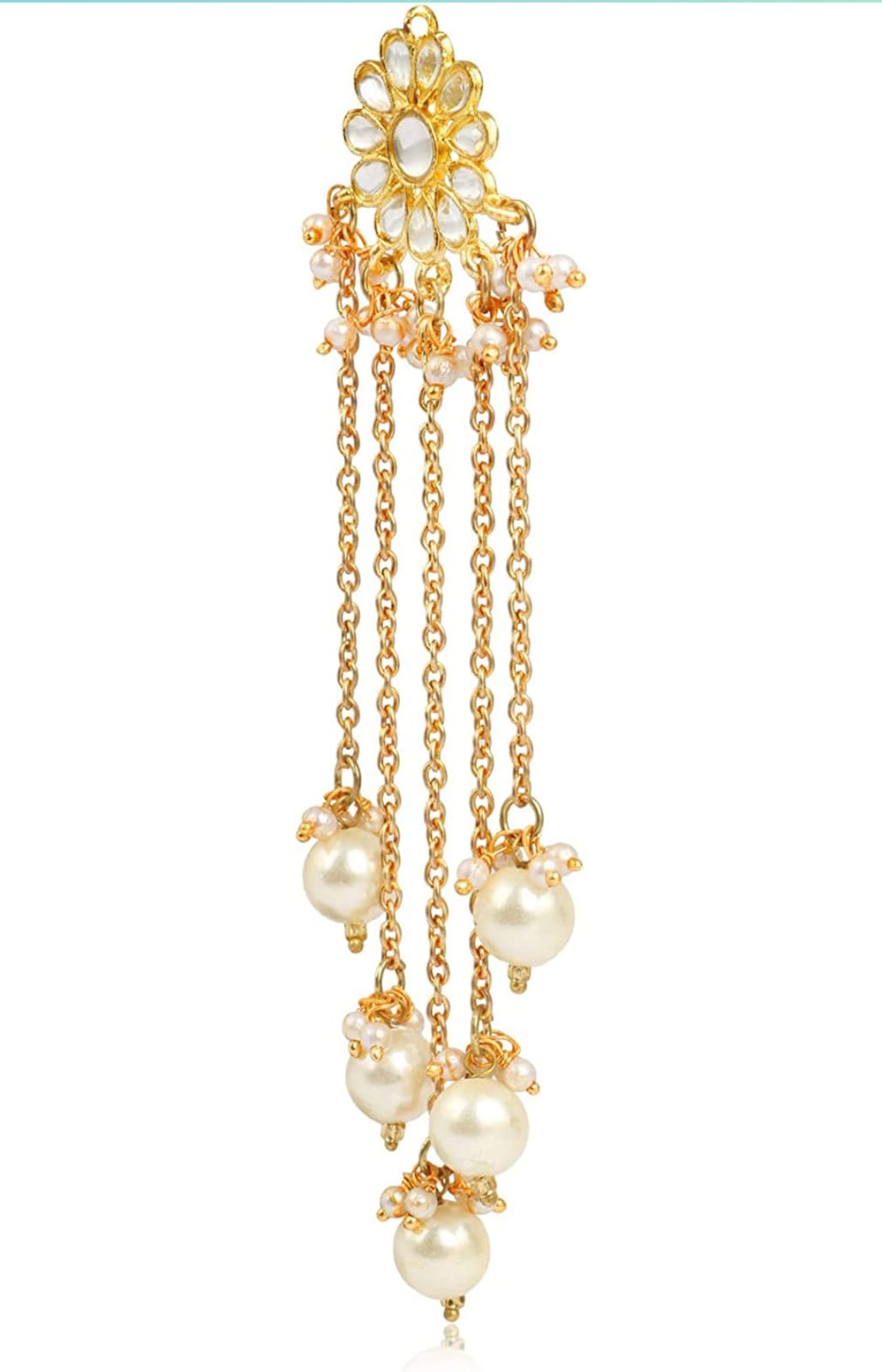 Traditional Kundan Earrings - Image 4