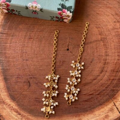 Traditional Kundan Earrings Ear chain